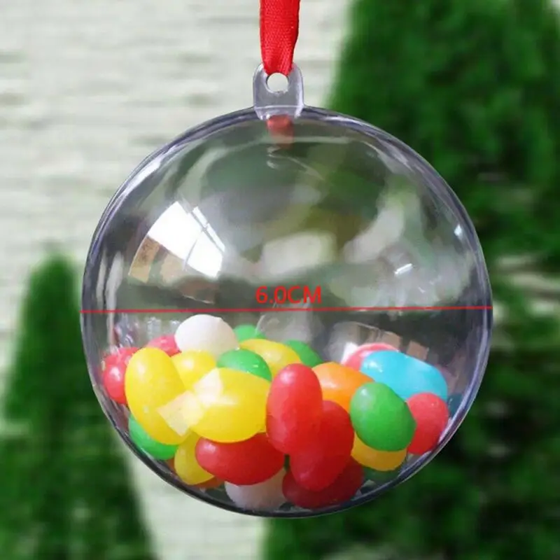 5 шт. креативные прозрачные пластиковые рождественские украшения хрустальный шар брелок с орнаментом подарочная коробка украшения