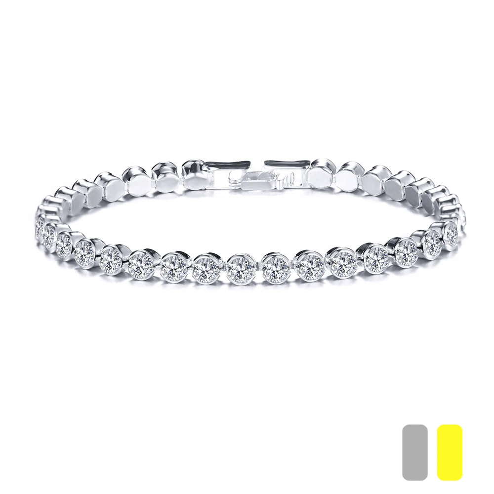 

Trendy Sparkling Cubic Zirconia Pulseras Tennis Bracelets For Women Charm Pulseiras Chain Link Bracelets & Bangles Jewelry