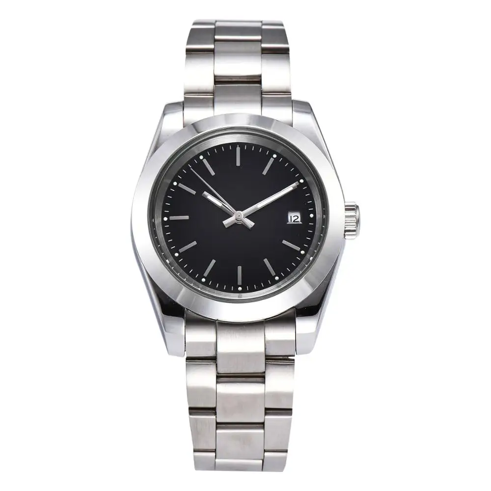 Новые мужские часы AIK автоматический черный светящийся циферблат ручной работы oyst 39 мм полированный стальной корпус браслет минеральное стекло 2258