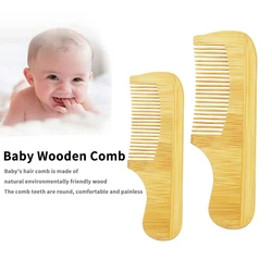 Wholesale Customization Logo Natural Eco Bamboo Newborn Hair Comb Safety Material For Baby'S Health Grooming Tools