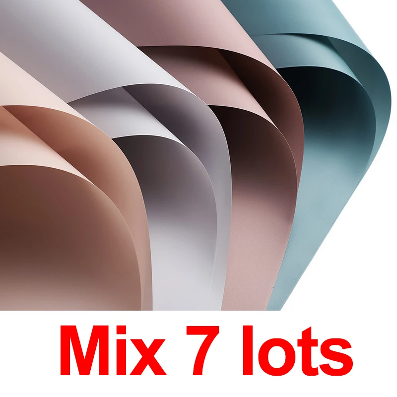 Mix 7lots 20 шт Водонепроницаемый цветок оберточная бумага двухсторонний букет оберточная бумага упаковка букет Свадебный торговля - Цвет: Mix 7lots