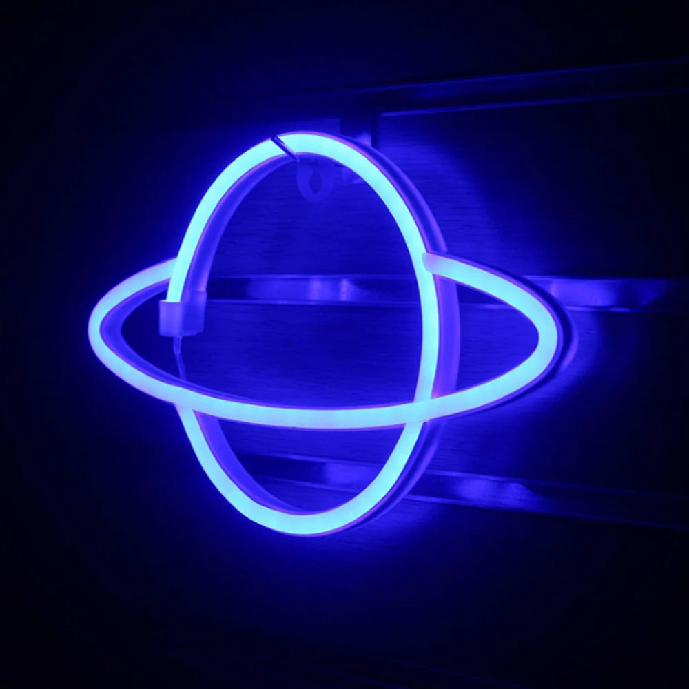 LED Neon Sign Lamp Universe Panel Wall Light Battery Powered  Hanging Wall Light For Home Party Room Bar Lighting Decoration c