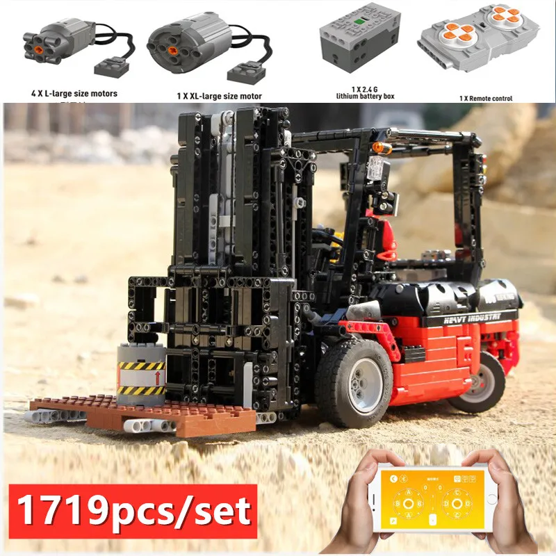 

Technic Series Forklift Truck MOC-3681 RC Motors Car Sets Building Blocks Bricks App Control RC Cars Kids Toys Christmas Gift