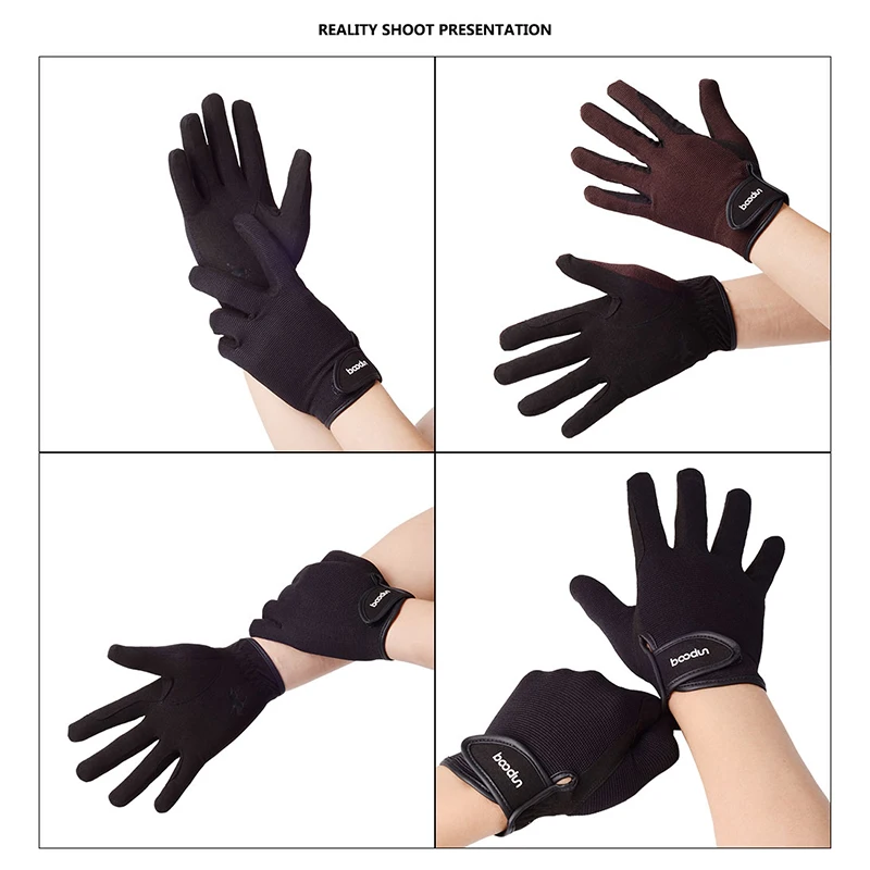 Horse Riding Mitten Anti-Slipping Portable Durable Adjustable Baseball Softball Sports Gloves Horseback Accessories Riding Glove