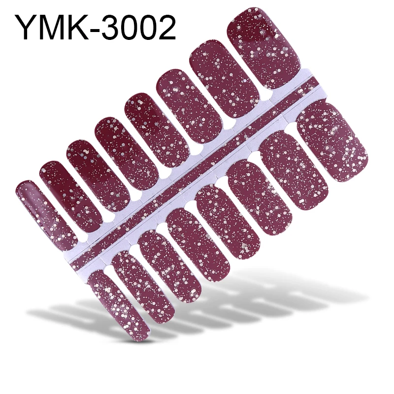 YMK-3002 Новые наклейки с блестками для ногтей патч окружающей среды ногтей Полировка фольгой обертывания клей Маникюр украшения для ногтей 3D Искусство Наклейки поставки - Цвет: YMK-3002