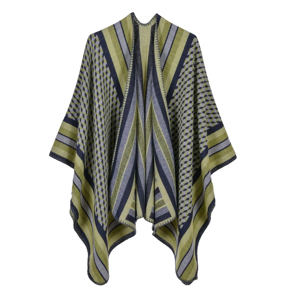 see chart 4 Fashion Hijab Stripe Scarf Bandana Women Cashmere Pashmina Winter Shawl Scarves Ponchos And Capes Foulard Femme Cachecol - Цвет: see chart 4