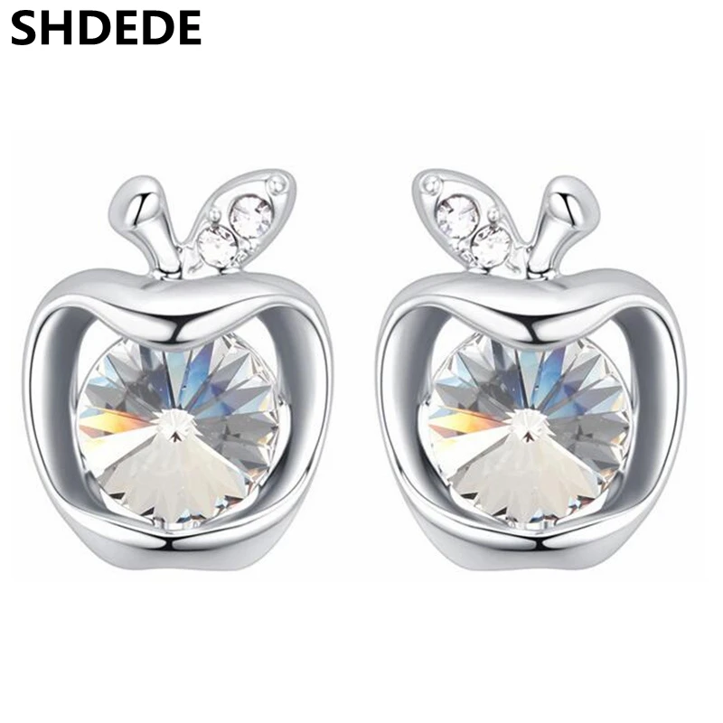 Женские серьги гвоздики с кристаллами Swarovski SHDEDE модные ювелирные изделия в форме