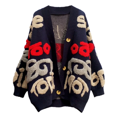 

2019 Free Shipping Fashion Autumn Winter New Women Work Wear Lazy Wind Sweater Jacket Long Loose Knitted Cardigan Bottom Tops