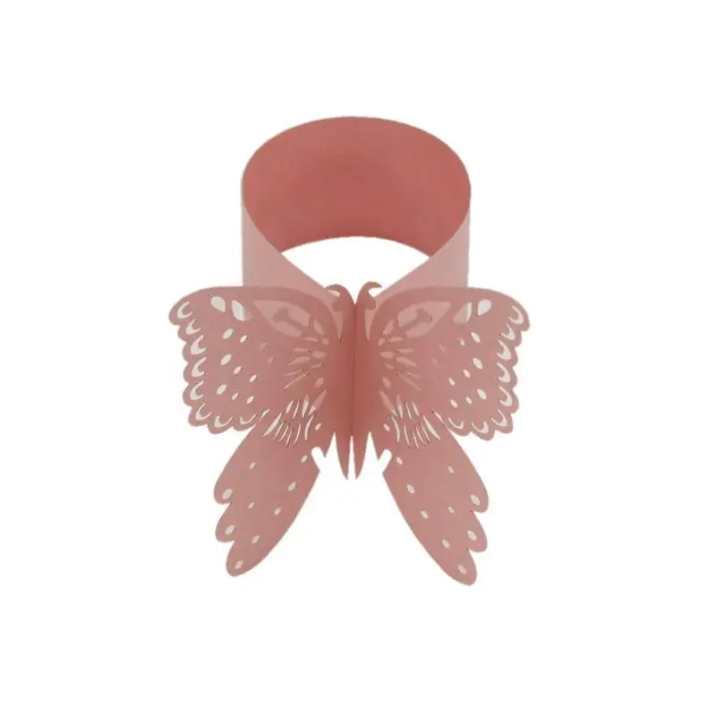

50PCS 3D Butterfly Paper Napkin Rings For Wedding Decoration Party Supplies Dinner Banquet Table Decoration Accessories