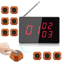 

Commercial Staff Call Bell Cordless Chime Wireless Chime With 10 Send Buttons Simultaneous Display Of 3 Numbers Table Chime