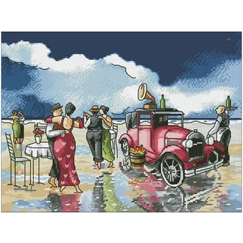 

Beach waltz patterns Counted Cross Stitch 11CT 14CT 18CT DIY Chinese Cross Stitch Kits Embroidery Needlework Sets