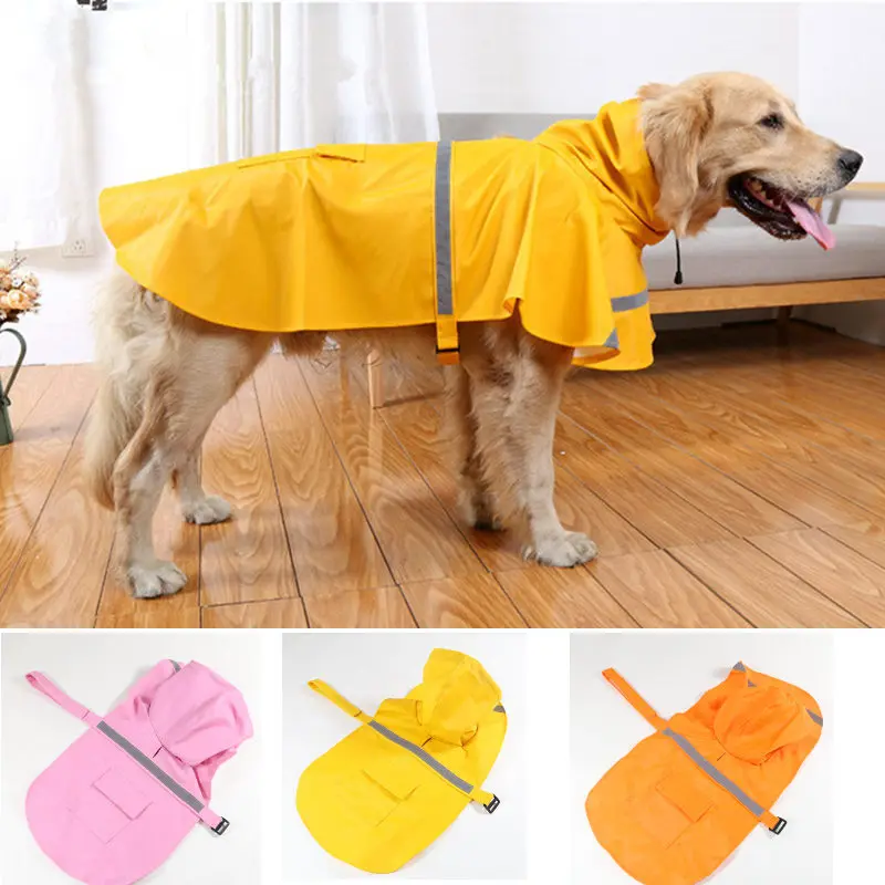 

Fashion Raincoat for Dogs Waterproof Dog Coat Jacket Reflective Dog Raincoat Clothes for Small Medium Large Dogs Labrador