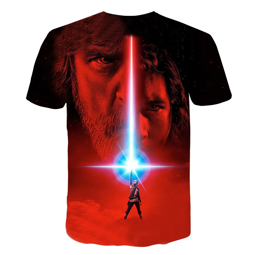 Новые 3D печатных футболка Star Wars, детские летние шорты с длинными рукавами Забавные футболки модные Повседневное, детская одежда футболка для мальчиков