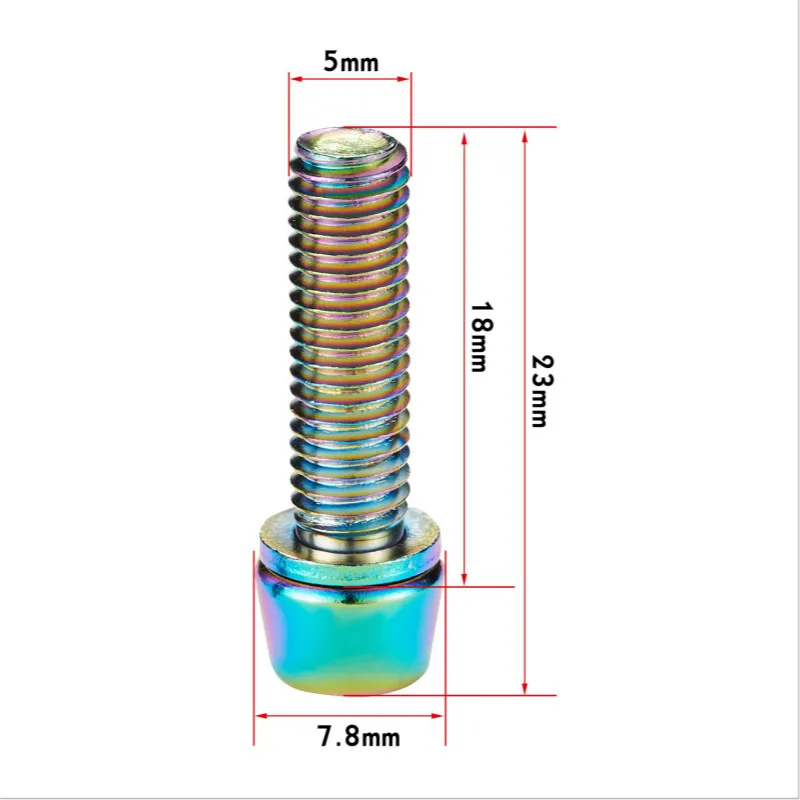 6 шт. Ti титановые винты болты M5 M6* 18 мм с шайбой для MTB горной дороги велосипед кронштейн руля велосипеда руль Радуга золото