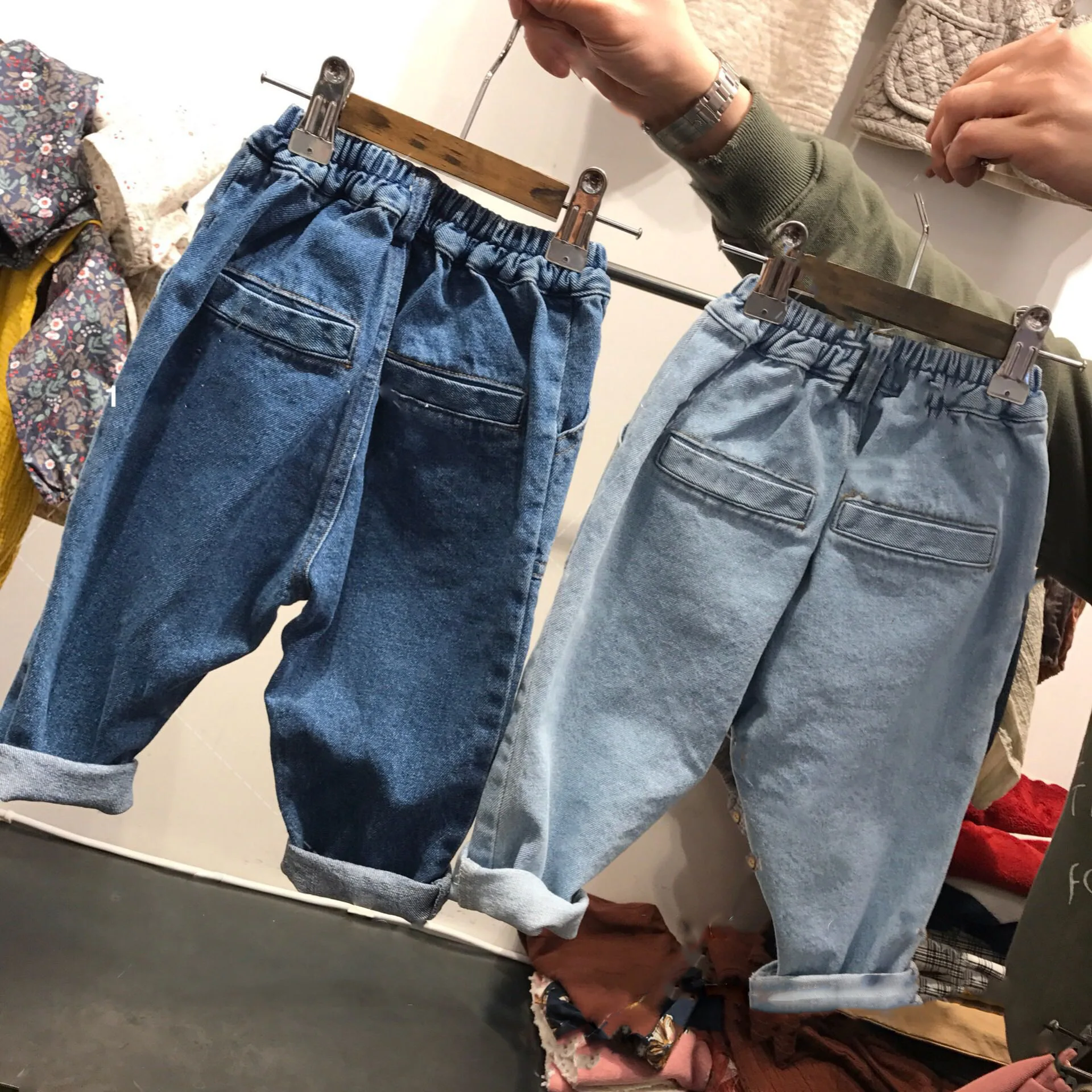 Autumn Clothing Korean-style Childrenswear New Style Men And Women Children Fashion-Style Front Pocket Versatile Fashion De
