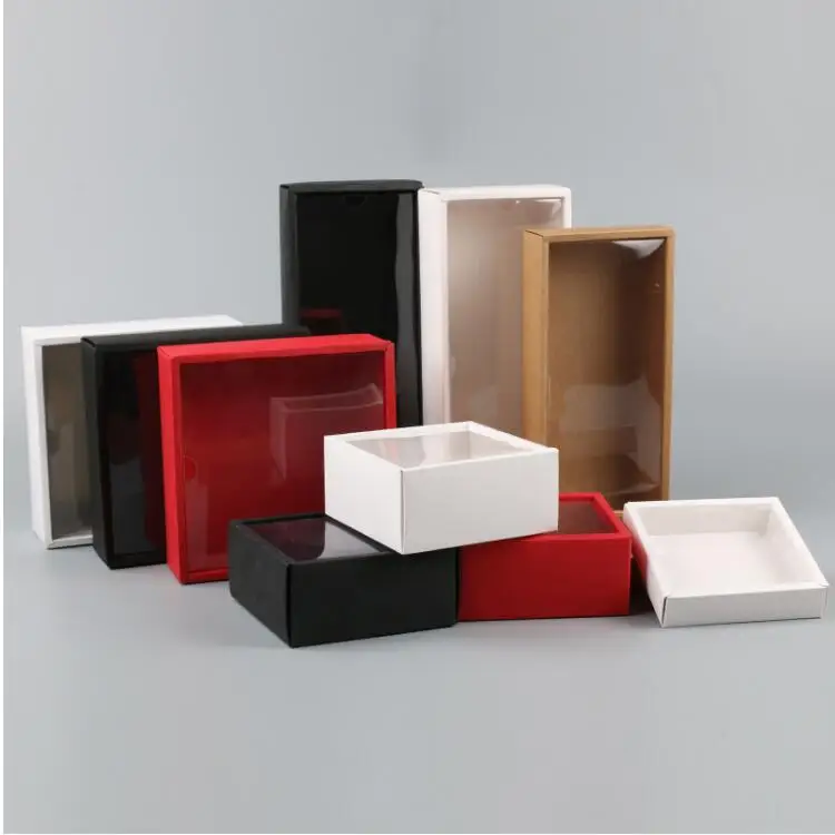 Подарочная коробка из черной/красной/крафтовой бумаги 10 шт.|Подарочные сумки и