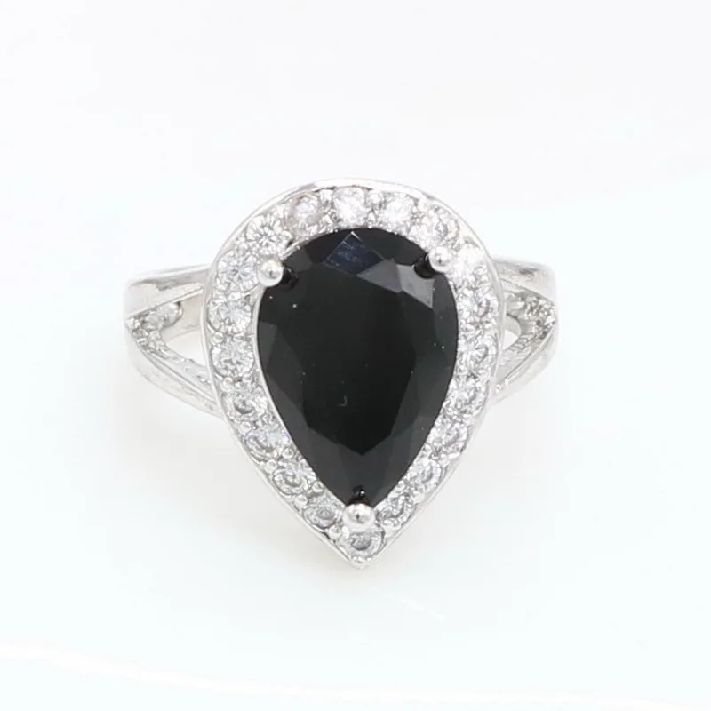 Xutaayi Classic Women Engagement Party Jewelry Big Tear Drop Green Crystal Rings with Zirconia Stones R_1324 wedding rings engagement rings crystal rings