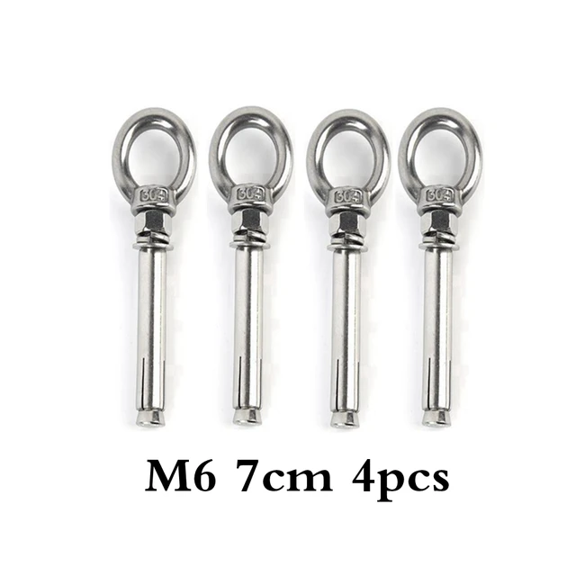 304 Stainless Steel Suspension Bracket Hammock Mount Ceiling Hook Anchor Hanger For Gym Training Aerial Yoga Sex Swing Hanging M6 7cm 4pcs