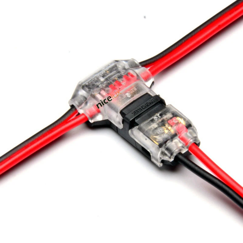 5Pcs/lot T SHAPE Conductor 2 Pin 2 Way Universal Compact Wire Wiring