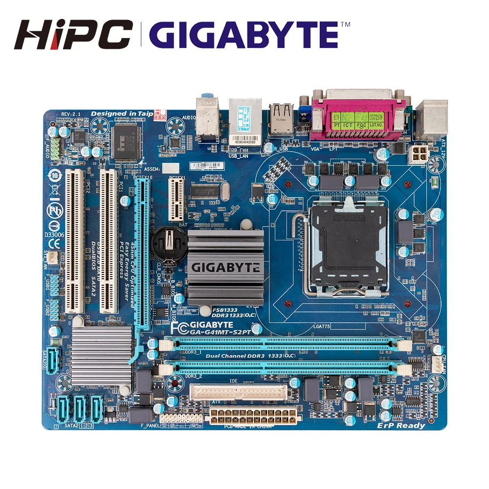 

Gigabyte GA-G41MT-S2PT Desktop Motherboard G41 LGA 775 DDR3 8G SATA2 USB2.0 Micro-ATX G41MT-S2PT Used Mainboard