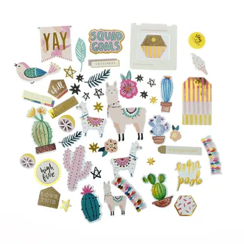 

50 Pieces/Pack Alpaca Cardstock Diecut Stickers For Scrapbooking Happy Planner/Card Making/Journaling Project Beautiful