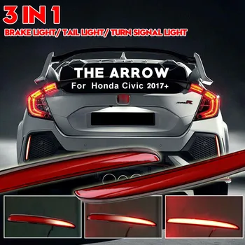 

2X LED Reflector Lamp Rear Fog Lamp Bumper Light Brake Light For Honda for Civic Hatchback Type-R or SI 4-Door Sedan 2017-up