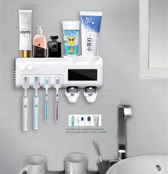 

Ultraviolet Toothbrush Sterilizer Toothbrush Holder Intelligent Toothpaste Squeezers Dispenser Shelf Home Bathroom Set