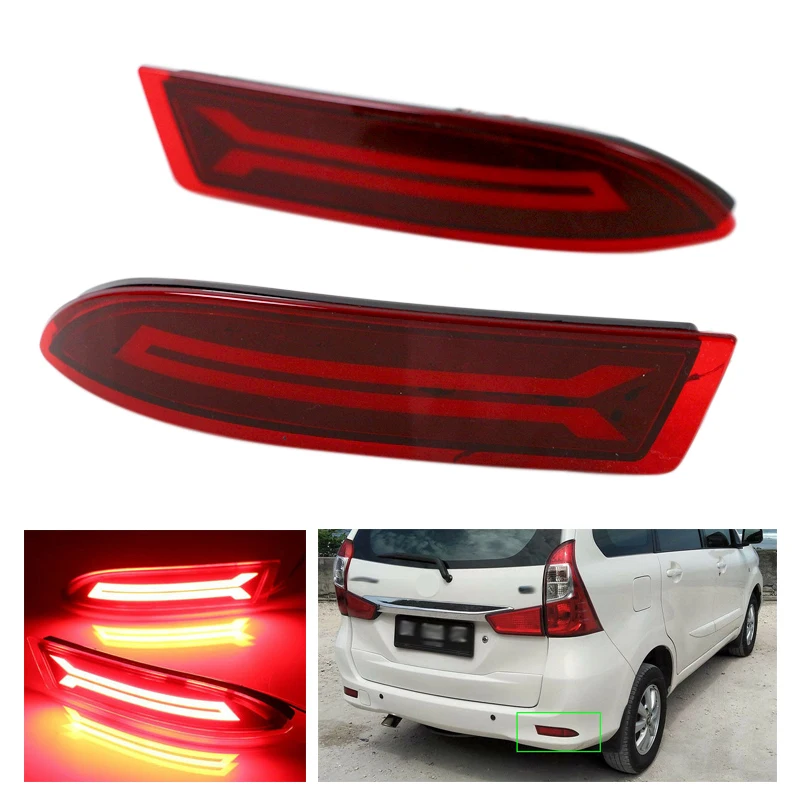 

LED Rear Bumper Light Reflectors Tail Brake Light Parking Styling LED Car Night Warning Fit For Toyota Avanza 2015 2016 Lights