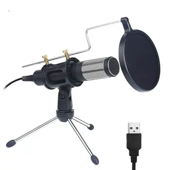 

Professional Condenser Microphone for Computer with Stand for Phone PC Skype Studio Microphone USB Microfone Karaoke Mic