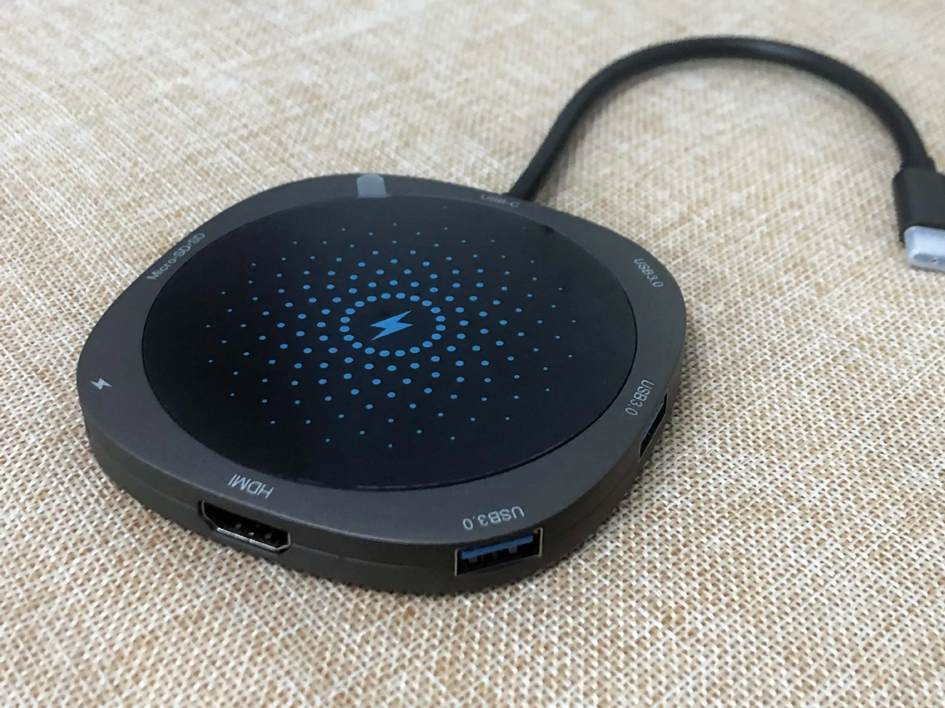 7 в 1 USB C концентратор USB 3,0 концентратор HDMI адаптер QI Беспроводное зарядное устройство USB разветвитель для MacBook Pro аксессуары 7 портов Тип USB-C концентратор