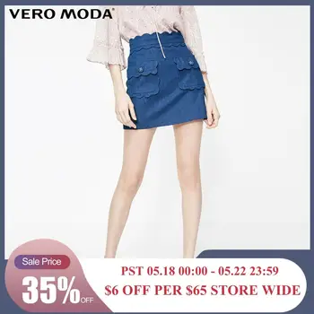 

Vero Moda Women's Decorative Pockets High-rise Denim Skirt | 319237532