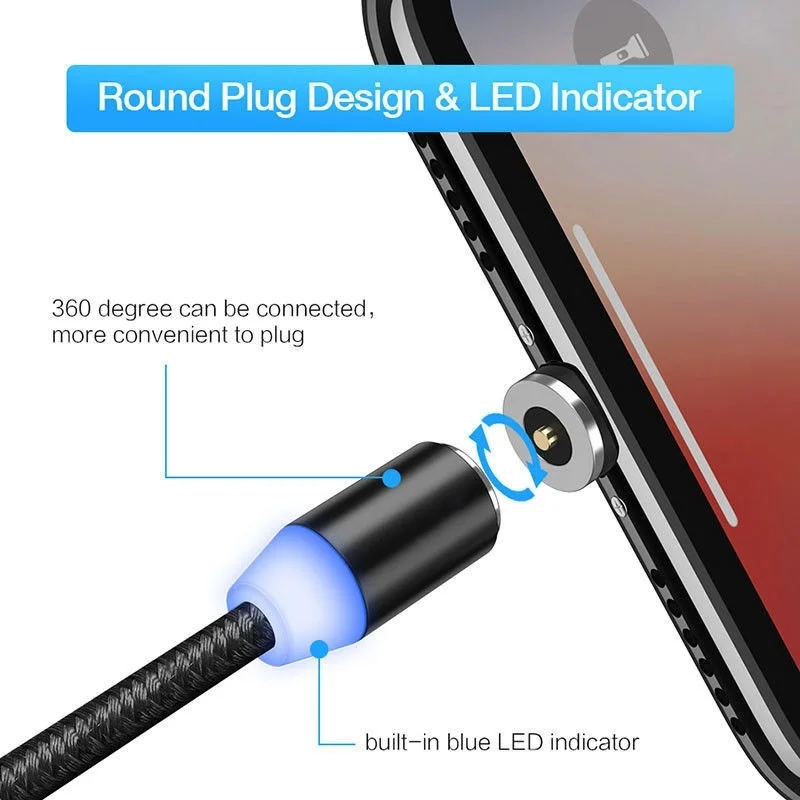 Магнитный зарядный кабель Micro USB Type C для телефона 6C Honor 7X 8X 8A Huawei P8 Y5 2018 Y6 Y7 P Smart 2019