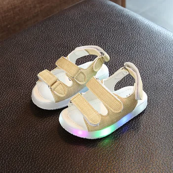 

2020 New Children's Led Shoes Baby Girl Summer Sandals Mini Boys Children's Beach Shoes Kids Girls Shoes Toddler Flat Shoes21-30