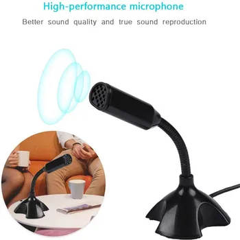 

NEW Adjustable USB Laptop Microphone Mini Studio Speech Microphone Stand Mic With Holder for Desktop PC High Quality