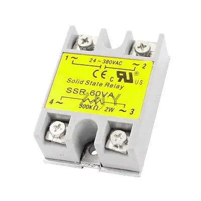 

SSR-60VA 500K Ohm/2W Input AC24-380V Output 60VA Adjustable Solid State Relay