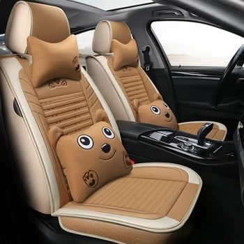 

Full Coverage flax fiber car seat cover auto seats covers for Skoda fabia octavia laura rapid skoda superb kodiaq yeti ssuv