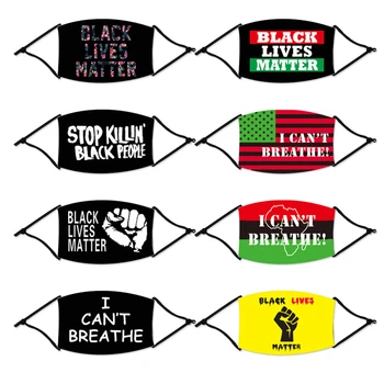 

New BLM Protest Mask for Adults Reusable Protective PM2.5 Filter Printed Mask Anti Dust Face Mask Bacteria Proof Flu Mask