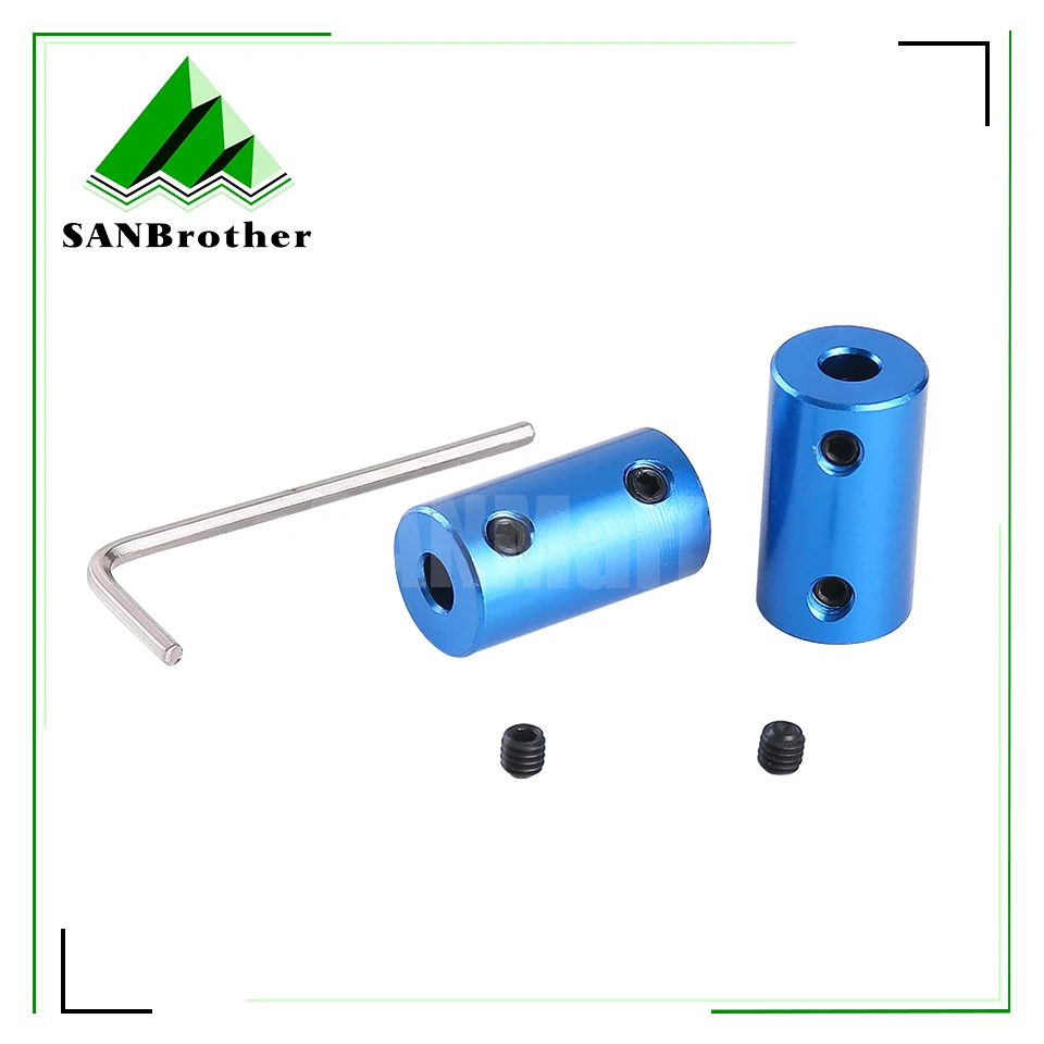 1pcs Aluminum Alloy Coupling Bore 3/4/5/6/6.35/7/8MM 3D Printers Parts Blue Shaft Coupler Screw For Stepper Motor Accessories