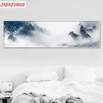 

Large size 5D Diy Diamond Painting Cross Stitch full round/Square Diamond Embroidery wolf for room Decor H2294