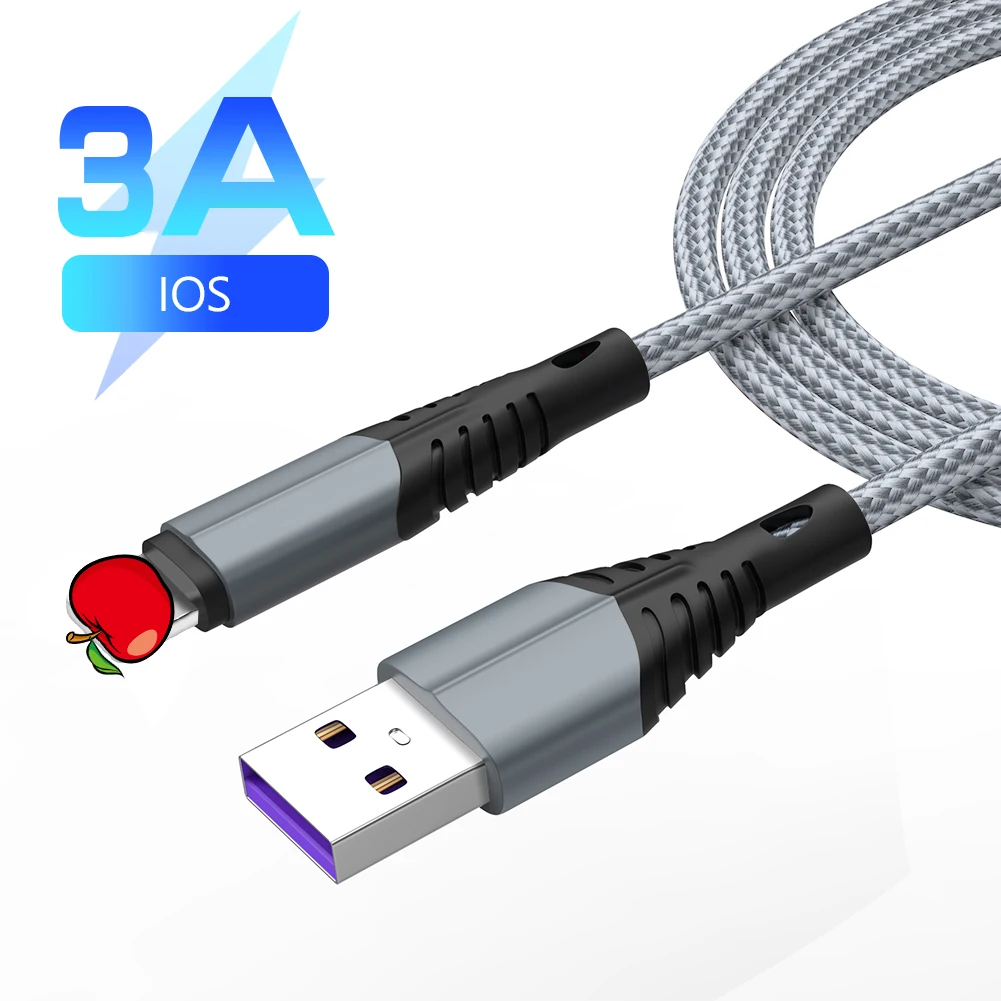 3 in 1 Nylon Geflochten Daten Ladegerät Kabel für Apple IPHONE Se 