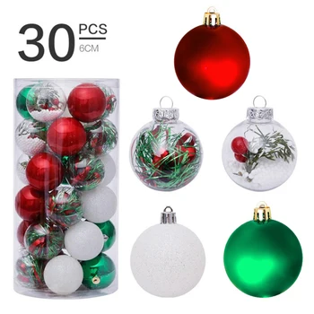 

30Pcs/lot 6cm Christmas Tree Decor Ball Bauble Ornaments for Xmas Tree Shatterproof Home Christmas Tree Hanging Balls