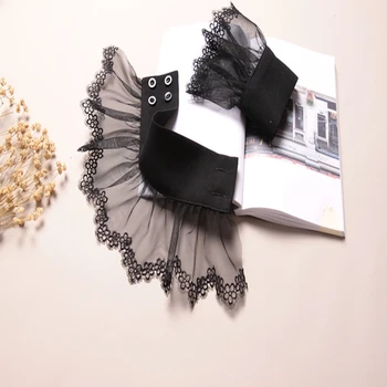 

Women Girl Fake Sleeves Wild Lace Cuffs Cotton Pleated Wrist Warmers Fake Sleeves Apparel Accessories Universal Fake Cuffs