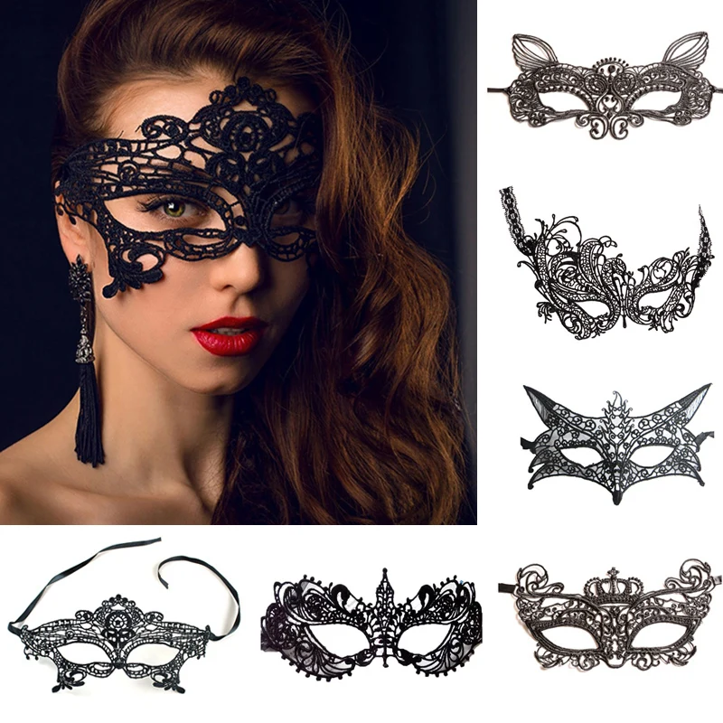 

Porno Lingerie Sexy Black Lace Eye Mask Hollow Out Transparent Babydolls Women Erotic Costumes Sexy Cosplay Party Lingerie