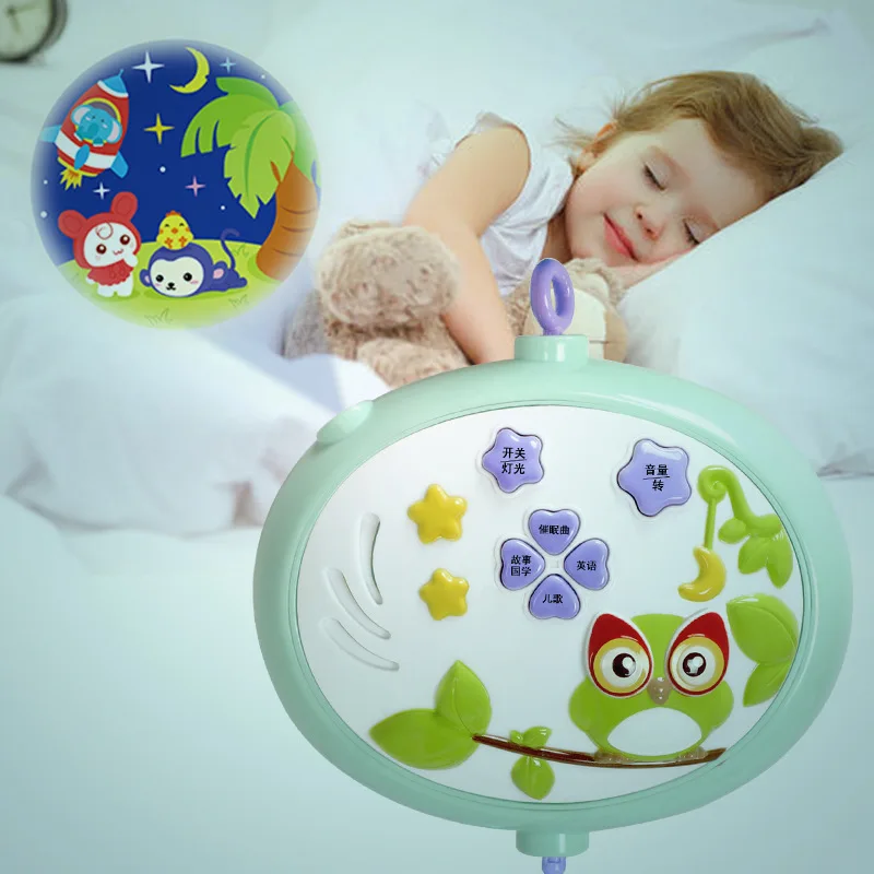 Baby Rattles Crib Mobiles Toy Holder Rotating Crib Mobile Bed Musical Box Projection 0-12 Months Newborn Infant Baby Boy Toys