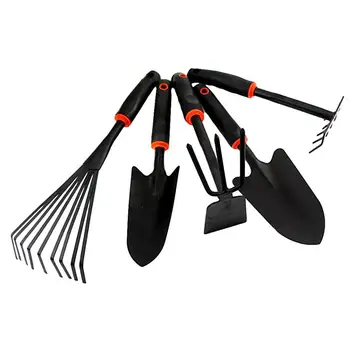 

1 Set/5 Pcs Hand Tools Iron Practical Durable Double-Side Rake Gardening Tool Set For Planting Weeding Beach