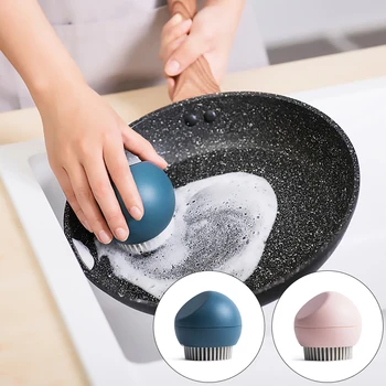 

Cleaning Brush ABS Silicone Ball Shape Dish Washing Tool Household Kitchen Accessories For Bowl Plate Pot Pan Kitchen Gadgets