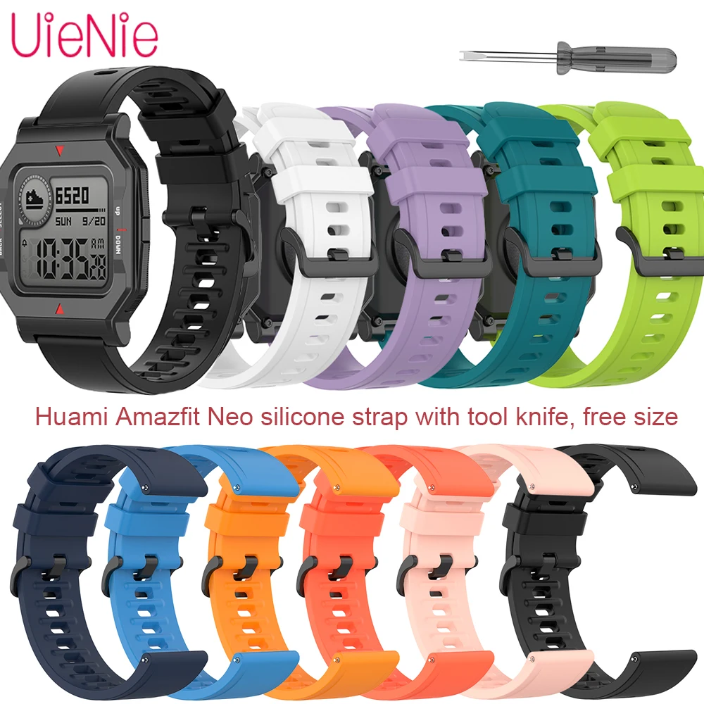 Correa De Silicona Suave Para Xiaomi Huami Amazfit Neo, Repuesto De Pulsera De Reloj Inteligente Con Cuchillo, Accesorios De Pulsera