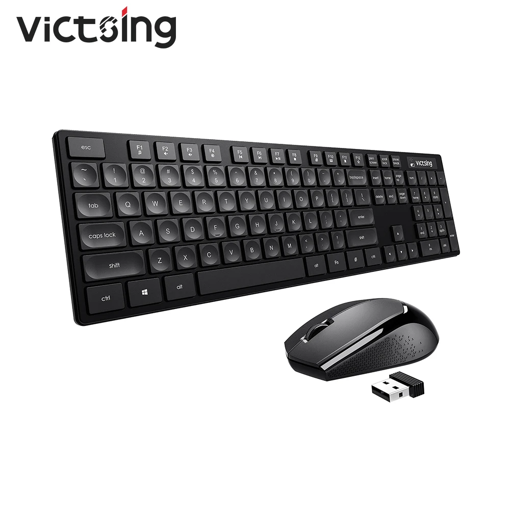 Беспроводная клавиатура и мышь VicTsing PC190 ультратонкая испанская 104 клавиши