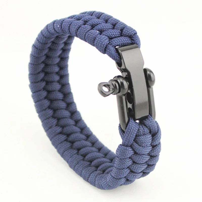 Outdoor Camping Survival Gelang Pria Pendakian Olahraga Tali Parasut Adjustable Stainless Steel Gesper Persahabatan Gelang Pria