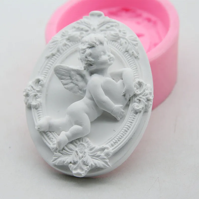 Soap Silicone Craft Cute Baby Angel Shape Soap Form Candle Mould DIY Aroma Plaster Making Tool Fondant Cake Baking Molds